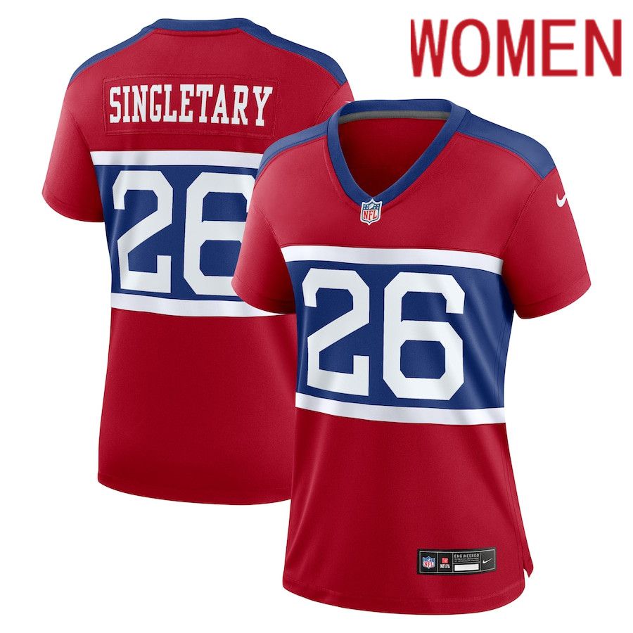 Women New York Giants #26 Devin Singletary Nike Century Red Alternate Player Game NFL Jersey